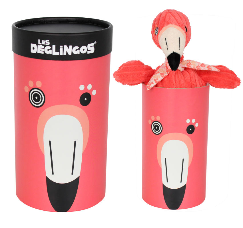 Les déglingos flamingos flamant rose peluche 25 cm 